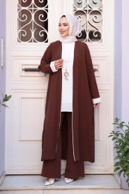 Kimono Brown Modest Three-Piece Set 76001KH - 1