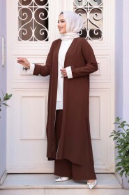 Kimono Brown Modest Three-Piece Set 76001KH - 4