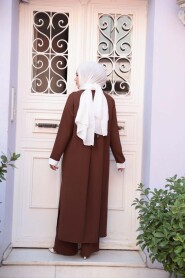 Kimono Brown Modest Three-Piece Set 76001KH - 5