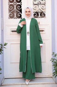 Kimono Green Modest Three-Piece Set 76001Y - 2