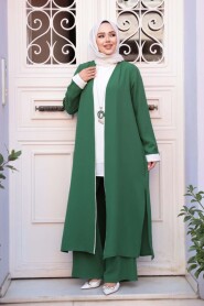 Kimono Green Modest Three-Piece Set 76001Y - 1