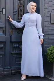 Lavender Flower Hijab Dress 2703LV - 3