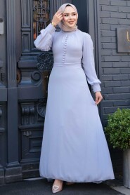 Lavender Flower Hijab Dress 2703LV - 2