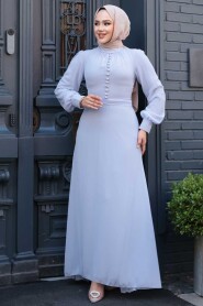 Lavender Flower Hijab Dress 2703LV 