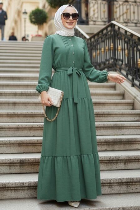 Layered Pleated Mint Modest Dress 20207MINT - 