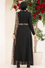  Modern Leopard Muslim Bridal Dress 32433LP - 3