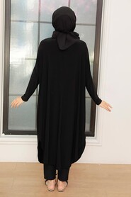 Leopard Patterned Black Hijab Tunic 4968S - 3