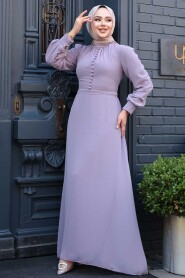 Light Lila Hijab Dress 2703ALILA - 3