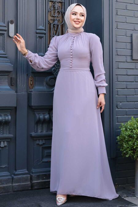 Light Lila Hijab Dress 2703ALILA - NEVA STYLE
