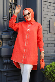 Light Red Modest Tunic 10522AK - 3