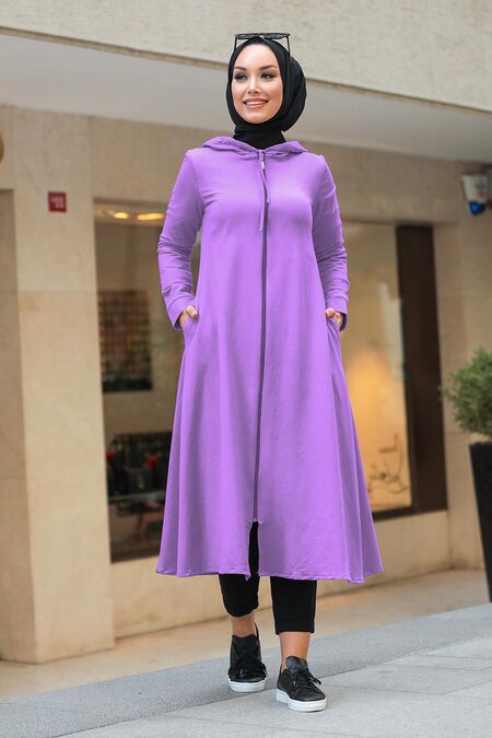 Lila Hijab Coat 22560LILA - NEVA STYLE