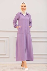 Lila Hijab Coat 3729LILA - 1