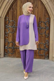 Lila Hijab Double Suit 52132LILA - 1