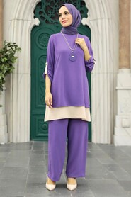 Lila Hijab Double Suit 52251LILA - 2