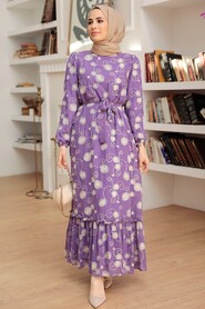 Lila Hijab Dress 13311LILA - 3