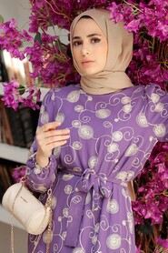 Lila Hijab Dress 13311LILA - 4