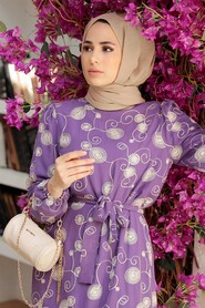 Lila Hijab Dress 13311LILA - 5