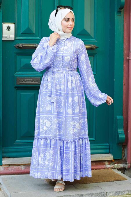Lila Hijab Dress 1475LILA - NEVA STYLE