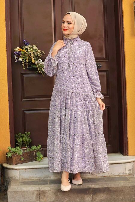 Lila Hijab Dress 1482LILA - NEVA STYLE
