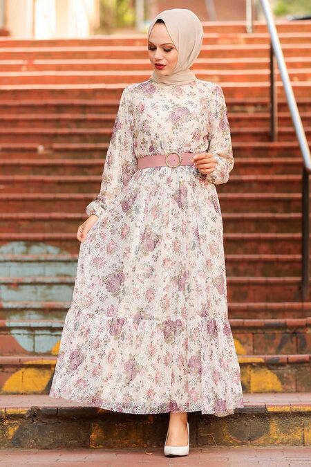 Lila Hijab Dress 22050LILA - NEVA STYLE