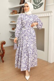 Lila Hijab Dress 22923LILA - 1