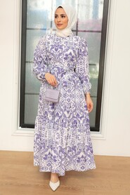 Lila Hijab Dress 23071LILA - 1