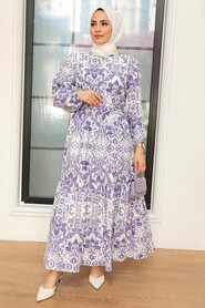 Lila Hijab Dress 23071LILA - 2
