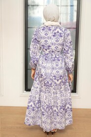 Lila Hijab Dress 23071LILA - 4
