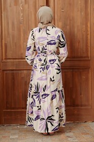 Lila Hijab Dress 2325LILA - 3