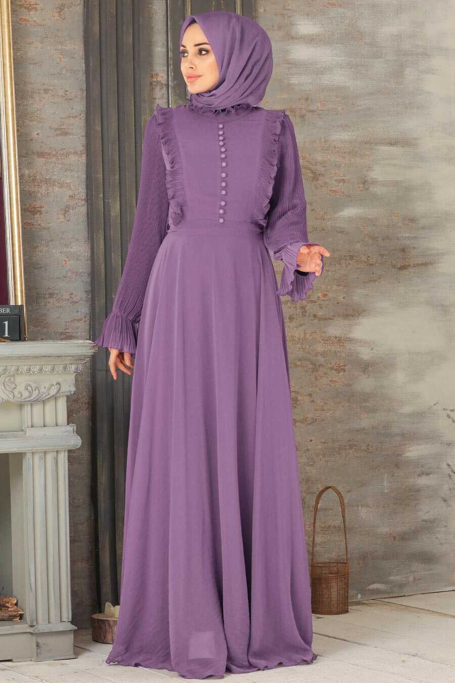 Lila Hijab Dress 2739LILA - Neva-style.com