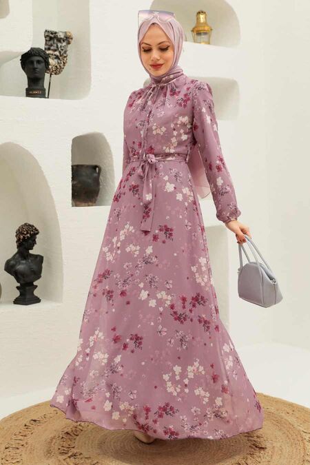 Lila Hijab Dress 279042LILA - NEVA STYLE