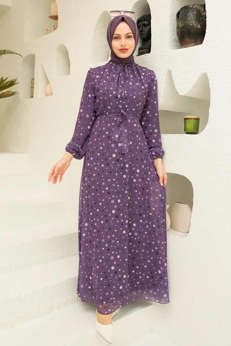 Lila Hijab Dress 279065LILA - NEVA STYLE