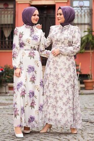 Lila Hijab Dress 27910LILA - 2