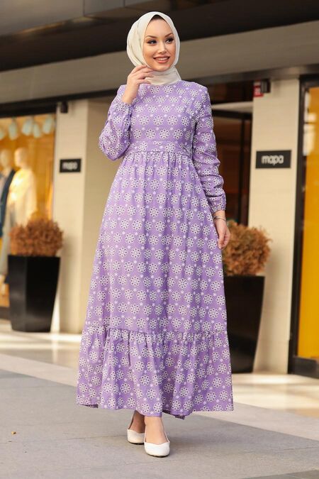 Lila Hijab Dress 2848LILA - NEVA STYLE