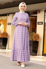 Lila Hijab Dress 2848LILA - 3