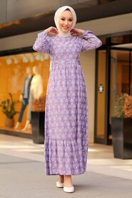Lila Hijab Dress 2848LILA - 4