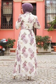 Lila Hijab Dress 28903LILA - 4