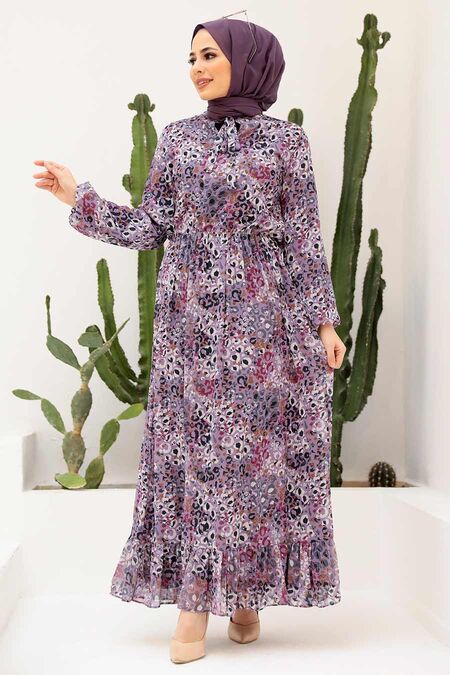 Lila Hijab Dress 2998LILA - NEVA STYLE