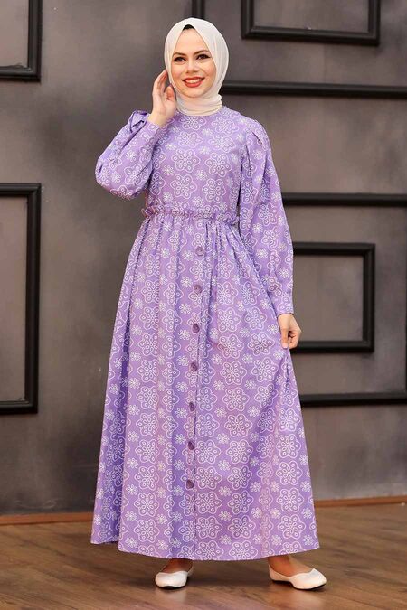 Lila Hijab Dress 4338LILA - NEVA STYLE