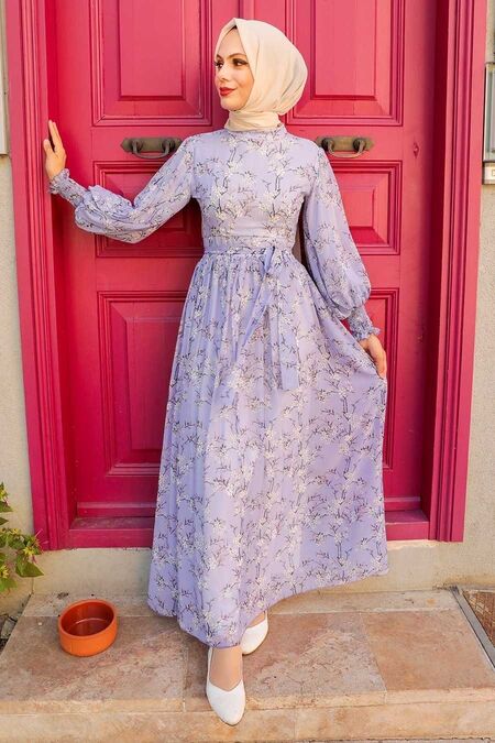 Lila Hijab Dress 5683LILA - NEVA STYLE