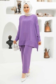 Lila Hijab Dual Suit Dress 13010LILA - 1