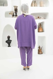 Lila Hijab Dual Suit Dress 13010LILA - 7