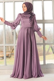  Lila Turkish Hijab Evening Gown 21960LILA - 1