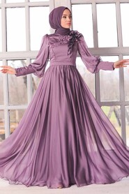  Lila Turkish Hijab Evening Gown 21960LILA - 2