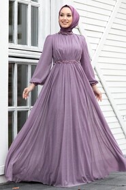  Stylish Lila Muslim Evening Gown 21680LILA - 1