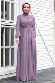  Stylish Lila Muslim Evening Gown 21680LILA - 2