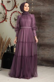 Lila Hijab Evening Dress 21750LILA - 2