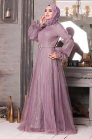 Lila Hijab Evening Dress 21820LILA - 2