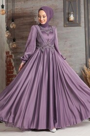  Stylish Lila Islamic Clothing Evening Dress 21890LILA - 1