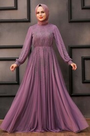  Long Lila Islamic Wedding Dress 22031LILA - 1